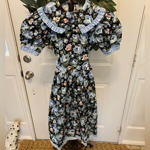 Girls Vintage Simi Bold Floral & Polka Dot Print  Dress SS 7